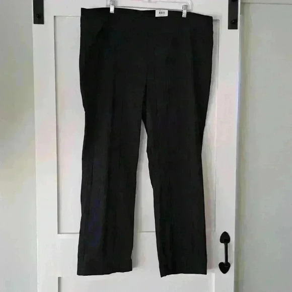 Alfani Tummy-Control Pants Rothko Grid Navy Blue Straight Legs - Size: 24W - Picture 2 of 7